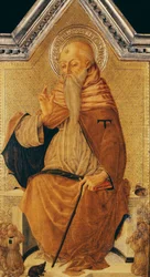Saint Anthony Abbot enthroned with Members of a Confraternity