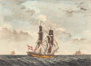 A Danish Brig Sailing Almost Before the Wind