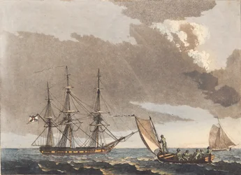 A Russian Frigate at Anchor