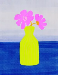 Bright Pink Flower Vase