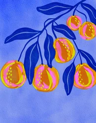 Vibrant Citrus Branch