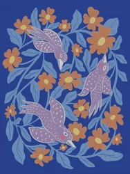 Whimsical Birds and Blooms