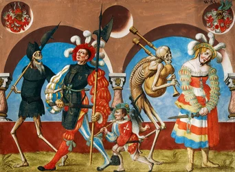 Death, Mercenary and Prostitute from the Dance of Death Cycle by Albrecht Kauw