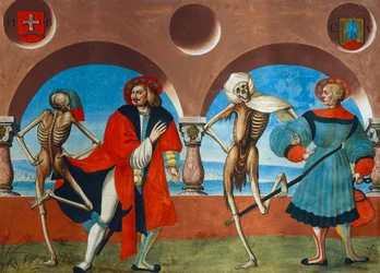 Death, Bourgeois and the Merchant from the Dance of Death Cycle by Albrecht Kauw