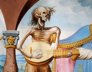 Death playing the mandola (detail)