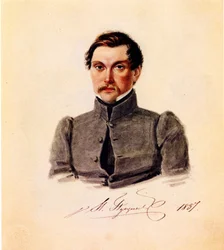 Portrait of Decembrist Ivan Pushchin 1798-1859, 1837