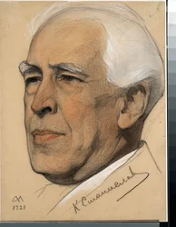 Portrait of the director Konstantin Stanislavski (1863-1938) - Work by Nikolai Andreevich Andreev (1873-1932)