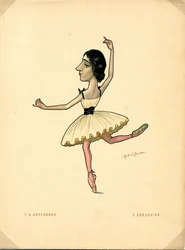 Ballet dancer Tamara Karsavina From: Russian Ballet in Caricatures