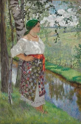 Peasant Woman by a Brook