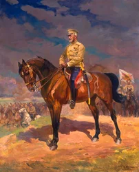 Portrait of Grand Duke Nikolai Nikolayevich 1856-1929 on Horseback