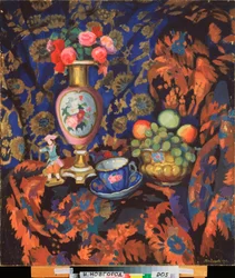 Still Life with Porcelain and Flowers