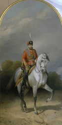 Portrait of the Emperor Alexander III in the Uniform of the Hussar Regiment of the Leib Guard, 1881
