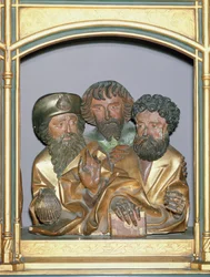 Wooden Carvings of St. James the Greater, St. Simon and St. Thaddeus, from the Predella of the Isenheim Altarpiece