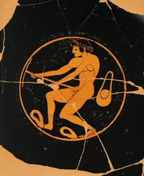 Athlete with Stick and Slingshot