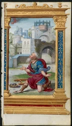 Leaf from a Book of Hours: King David in Prayer 2 of 3 Excised Leaves