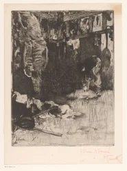 Interior of a Butcher Shop