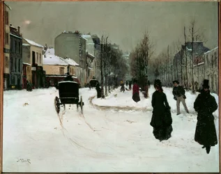 The Boulevard de Clichy Under Snow
