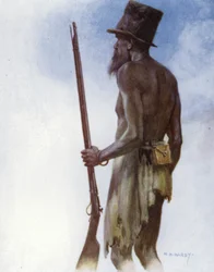 Old Cannibal Chief whom the Artist met on the Island of Aoba, New Hebrides
