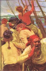 Inside cover design, from Treasure Island published by MacDonald 1947