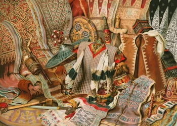 Indonesian culture: fabrics and weapons of the Malays