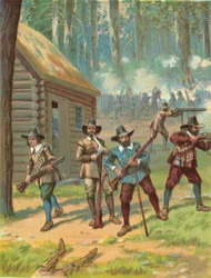 The Pilgrims Fighting the Indians