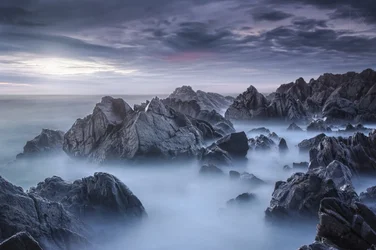 Misty Ocean Rocks