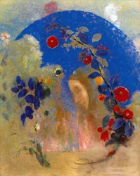Profile under an Arch - Odilon Redon (1840-1916). Pastel on paper, c. 1905. Dimensions: 67.6 x 53.8 cm. Private Collection