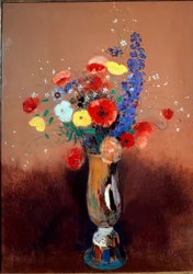 Wild Flowers in a Long-necked Vase