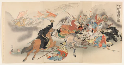 Two Generals and Their Men Engaging in Strenuous Battle at Fenghuangcheng