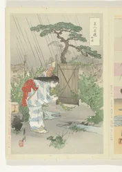 Woman Bending Over Yamabuki Bush