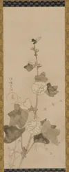 Hollyhocks, Edo period, late 17th-early 18th century