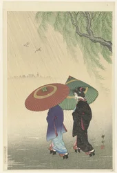 Two Women in the Rain