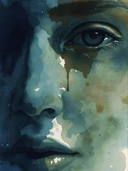Emotional Watercolor Portrait