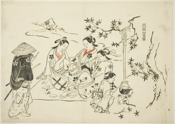 Heating Sake with Maple Leaves, no. 9 from a series of 12 prints depicting parodies of plays