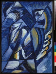 Composition. Blue on the Sheet Metal