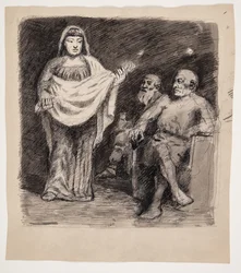 Woman in Front of Two Men: Motif from Nordic Antiquity