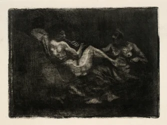Two Witches Fighting Over a Broomstick