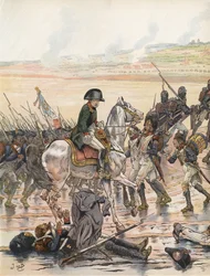 Napoleon Showing Consideration for One of His Fallen Soldiers During the Rhine Campaign