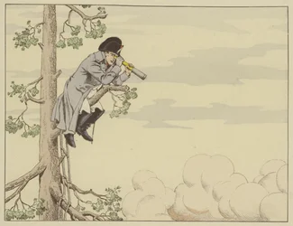 Napoleon Watching the Battle of Aspern-Essling from the Top of a Tree on the Island of Lobau, 22 May 1809