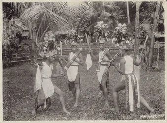 Indian Boys in Costumes Dancing with Kris in Hand
