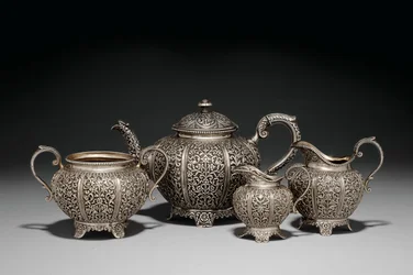 Repousse Four-Piece Tea Set