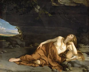 Repentant Mary Magdalene - Orazio Gentileschi (1563-1638). Ca. 1625. Dimensions: 163x208 cm. Art History Museum, Vienna