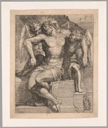 Dead Christ Held by Angels