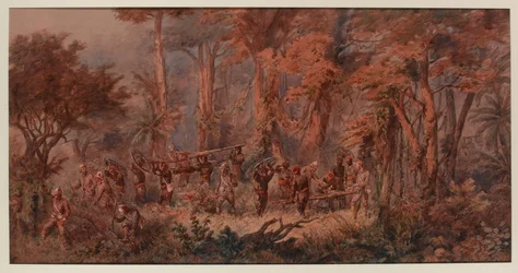 Naval Brigade Marching into Mansuh, 1873