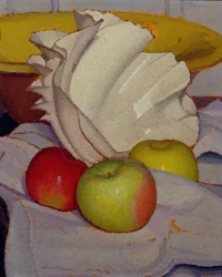 Composition with shell and three apples