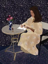 Elegant Woman Writing