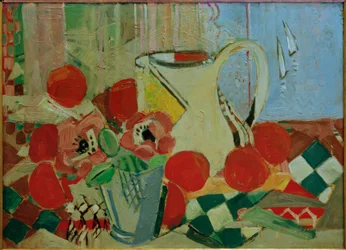Still Life with White Jug and Tile Pattern