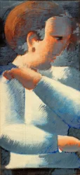 Boy in Blue and White