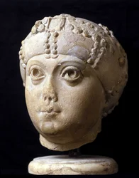Marble head of Amalasonte, queen of the Ostrogoths, daughter of Theodoric the Great, king of the Ostrogoths