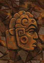 Mayan Stone Head